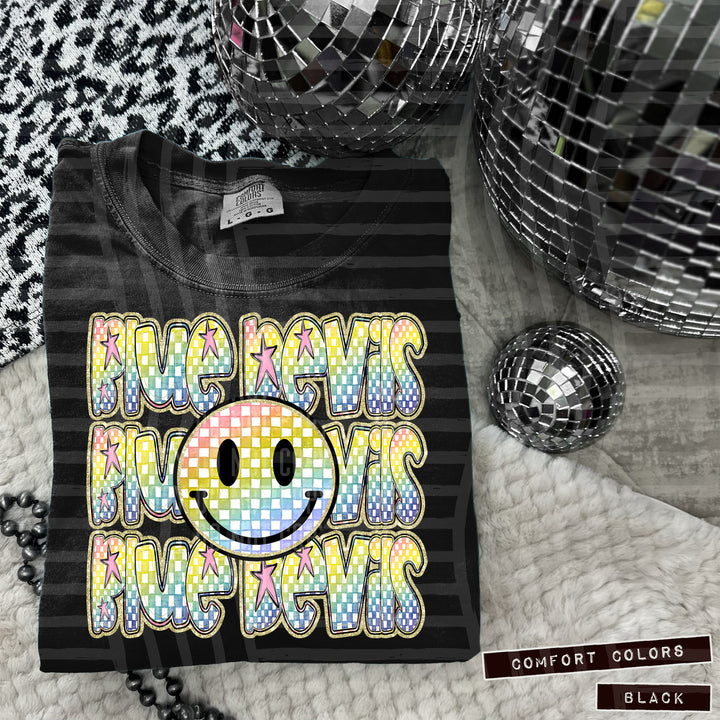Rainbow Smiley Triple Stack DTF Print