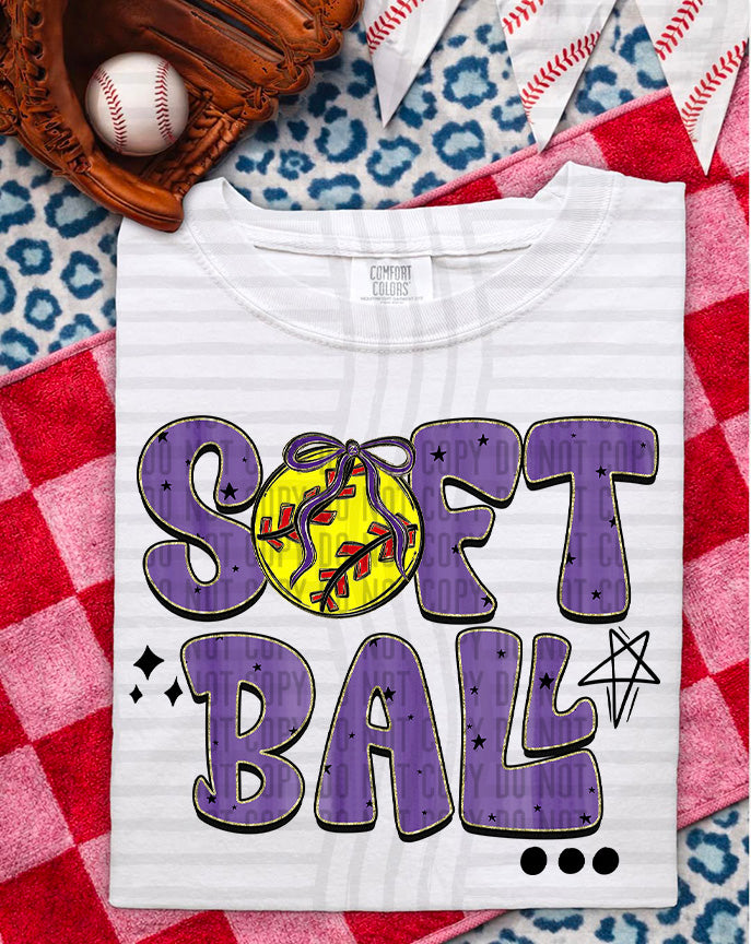 Softball Retro DTF Print