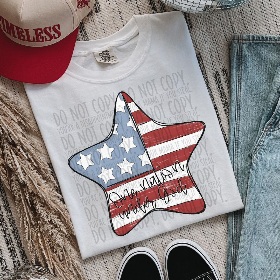 One Nation Star DTF Print