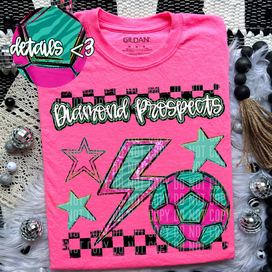 Rainbow Soccer Bolts DTF Print