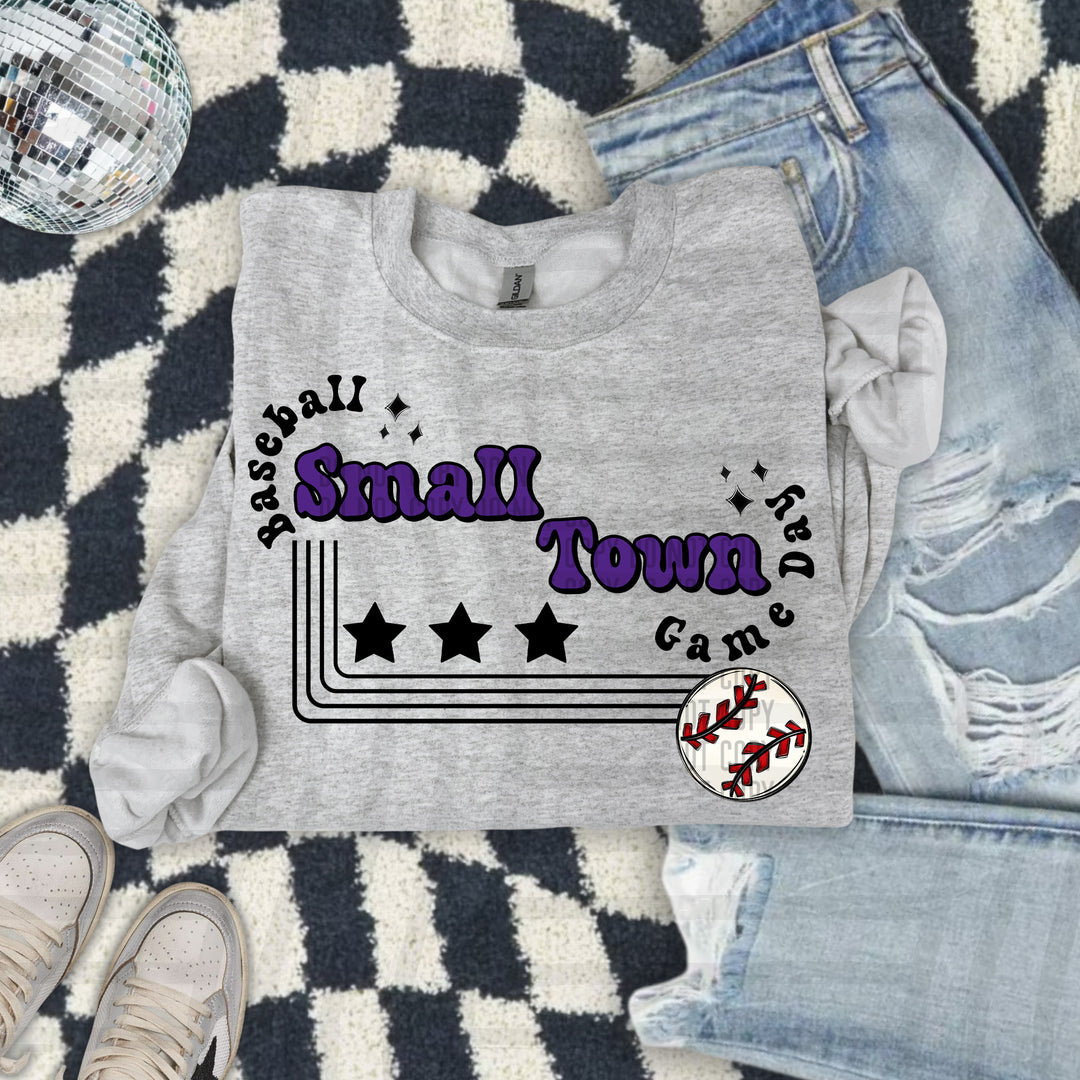 Small Town Baseball DTF Print