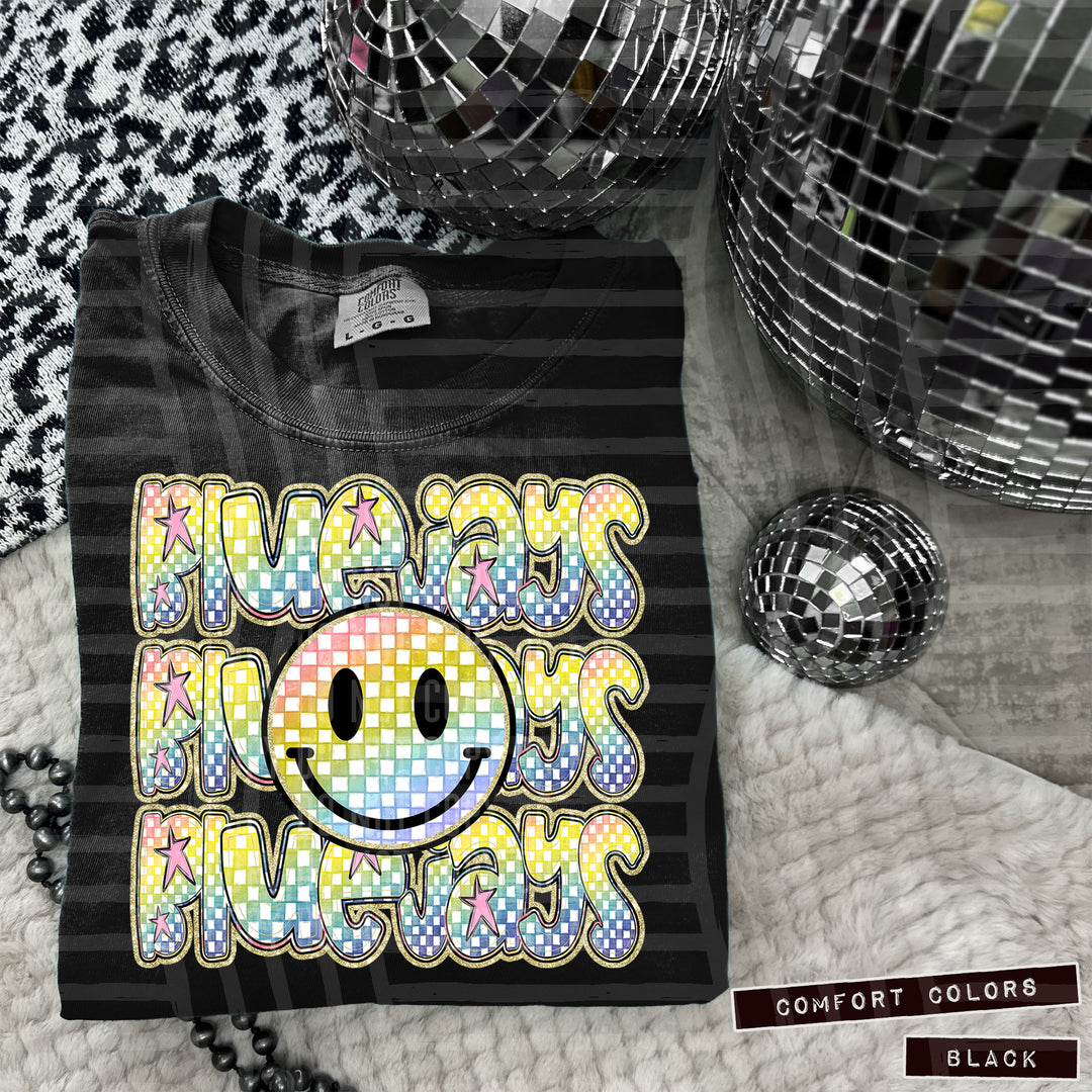 Rainbow Smiley Triple Stack DTF Print