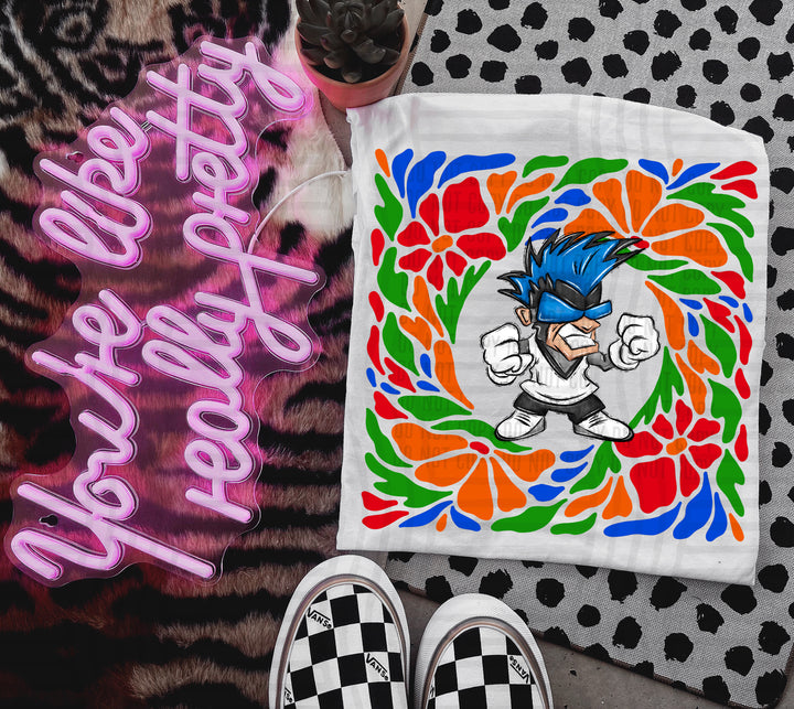 Retro Floral Mascot Heads DTF Print