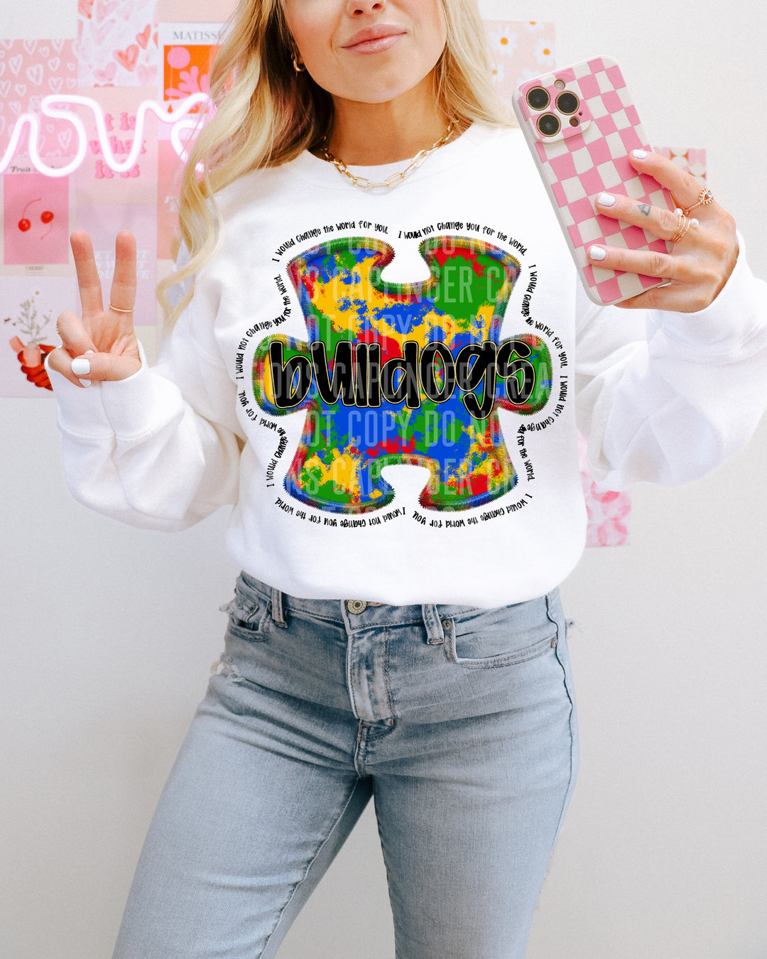 Autism Awareness Puzzle Mascots DTF Print