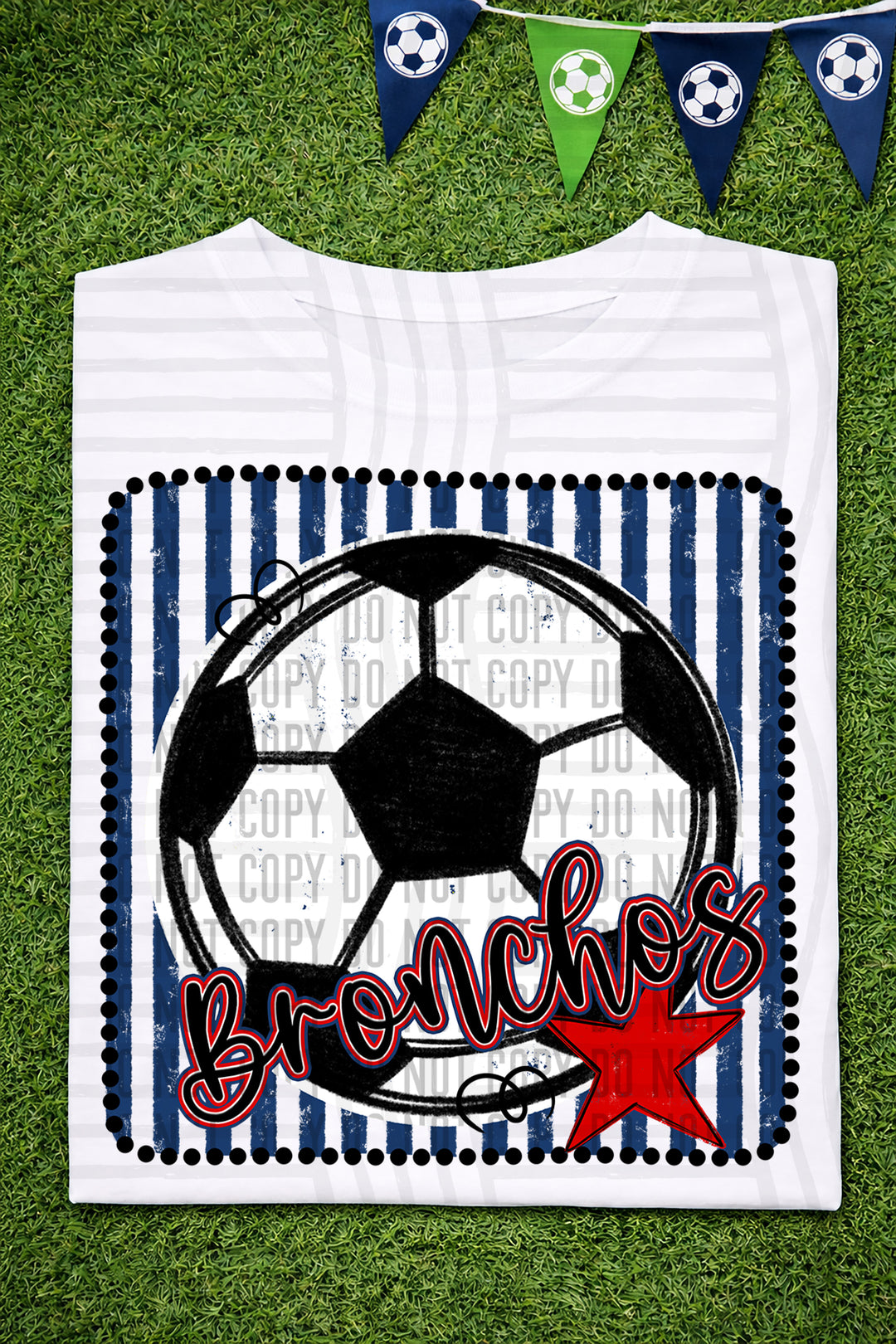 Soccer RWB Framed DTF Print