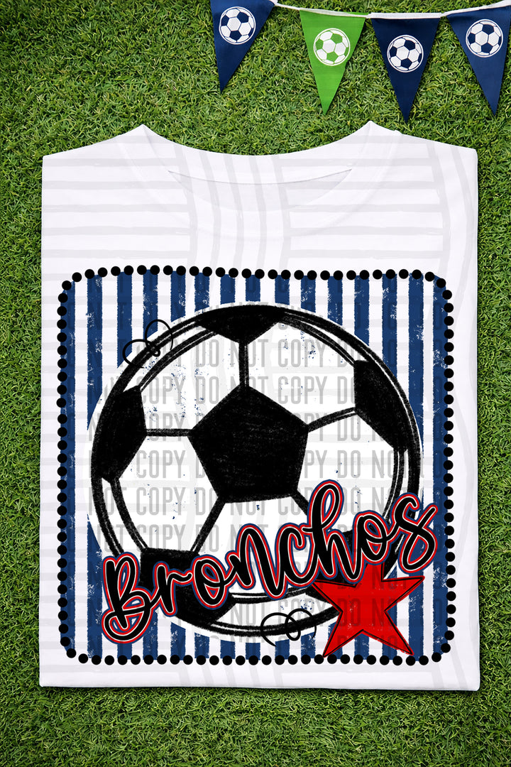 Soccer RWB Framed DTF Print