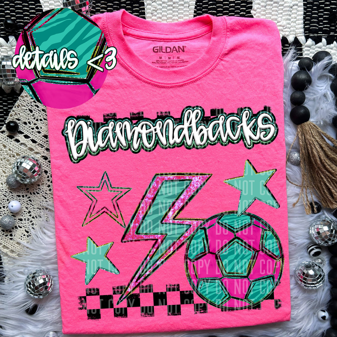 Rainbow Soccer Bolts DTF Print
