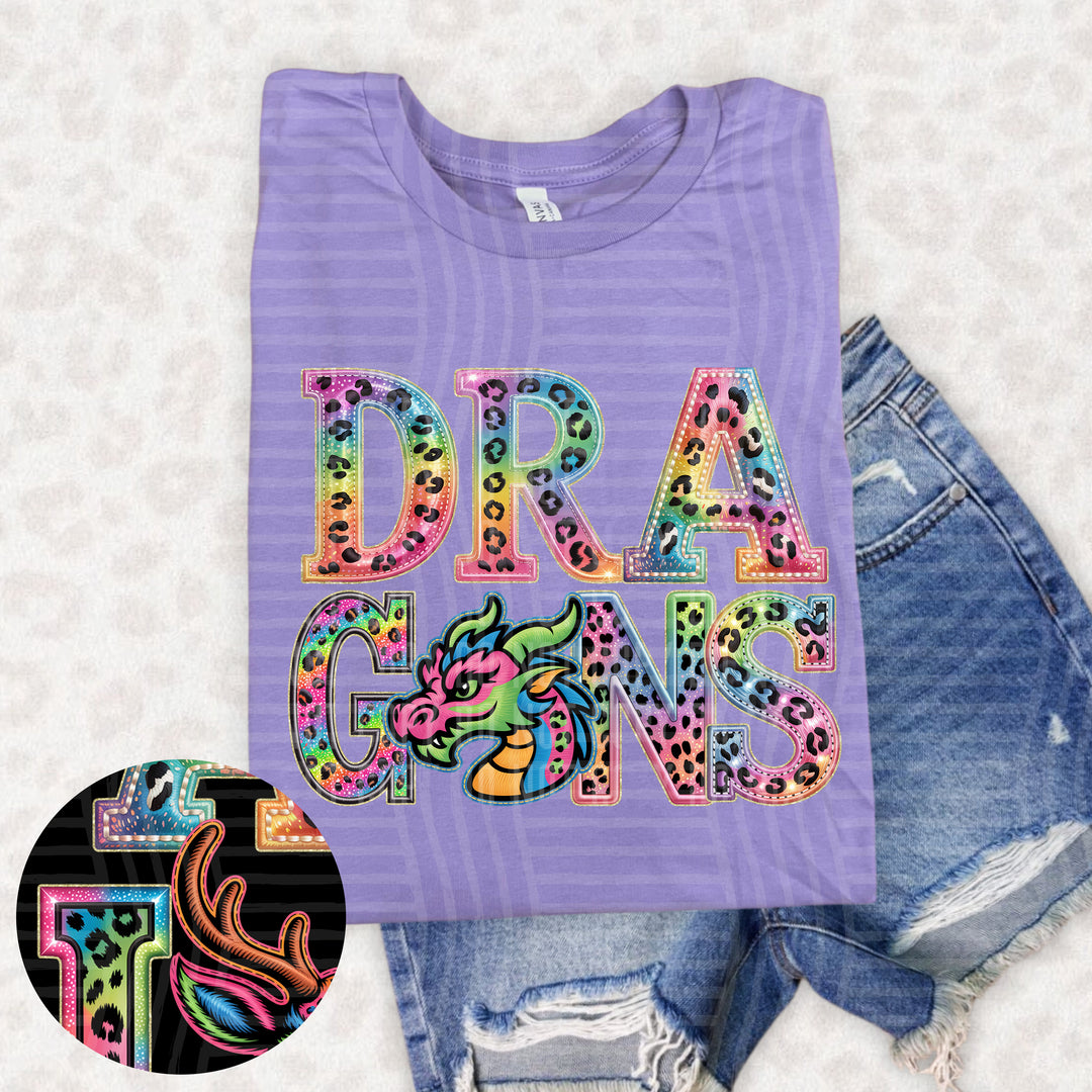 Rainbow Mascot Heads Stacked DTF Print