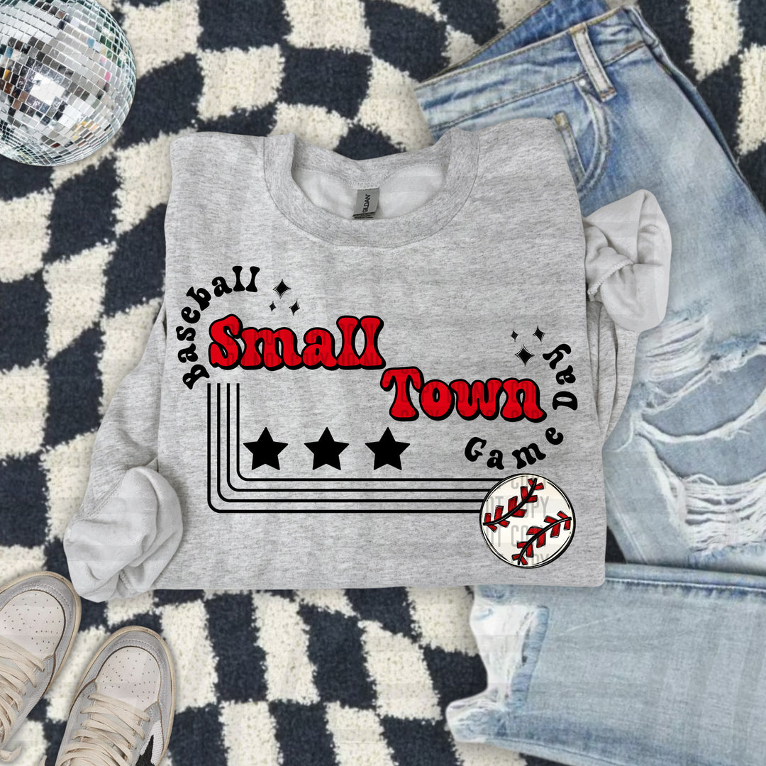 Small Town Baseball DTF Print