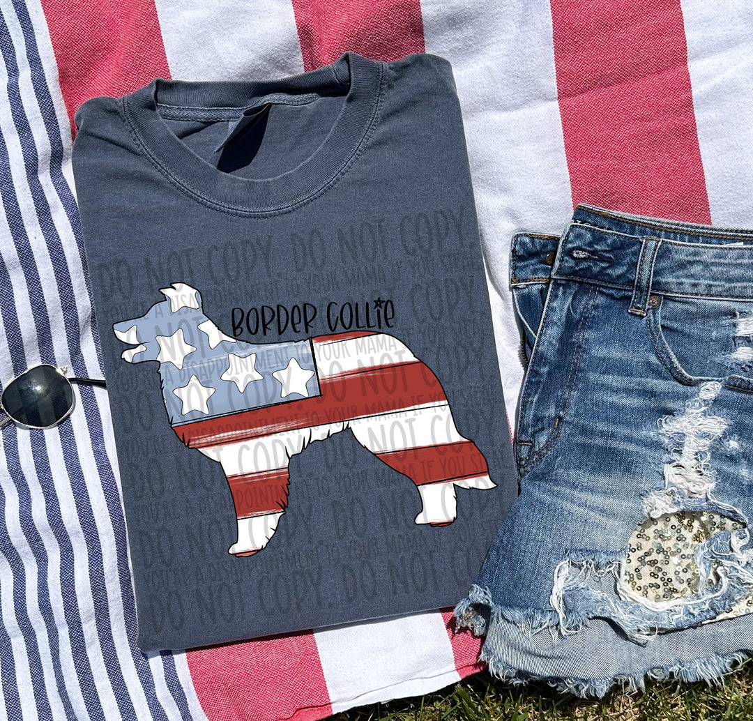 Patriotic Dog Designs Black Text DTF Print