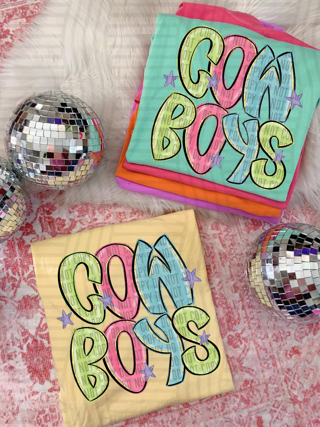 Glittery & Preppy Mascots DTF Print