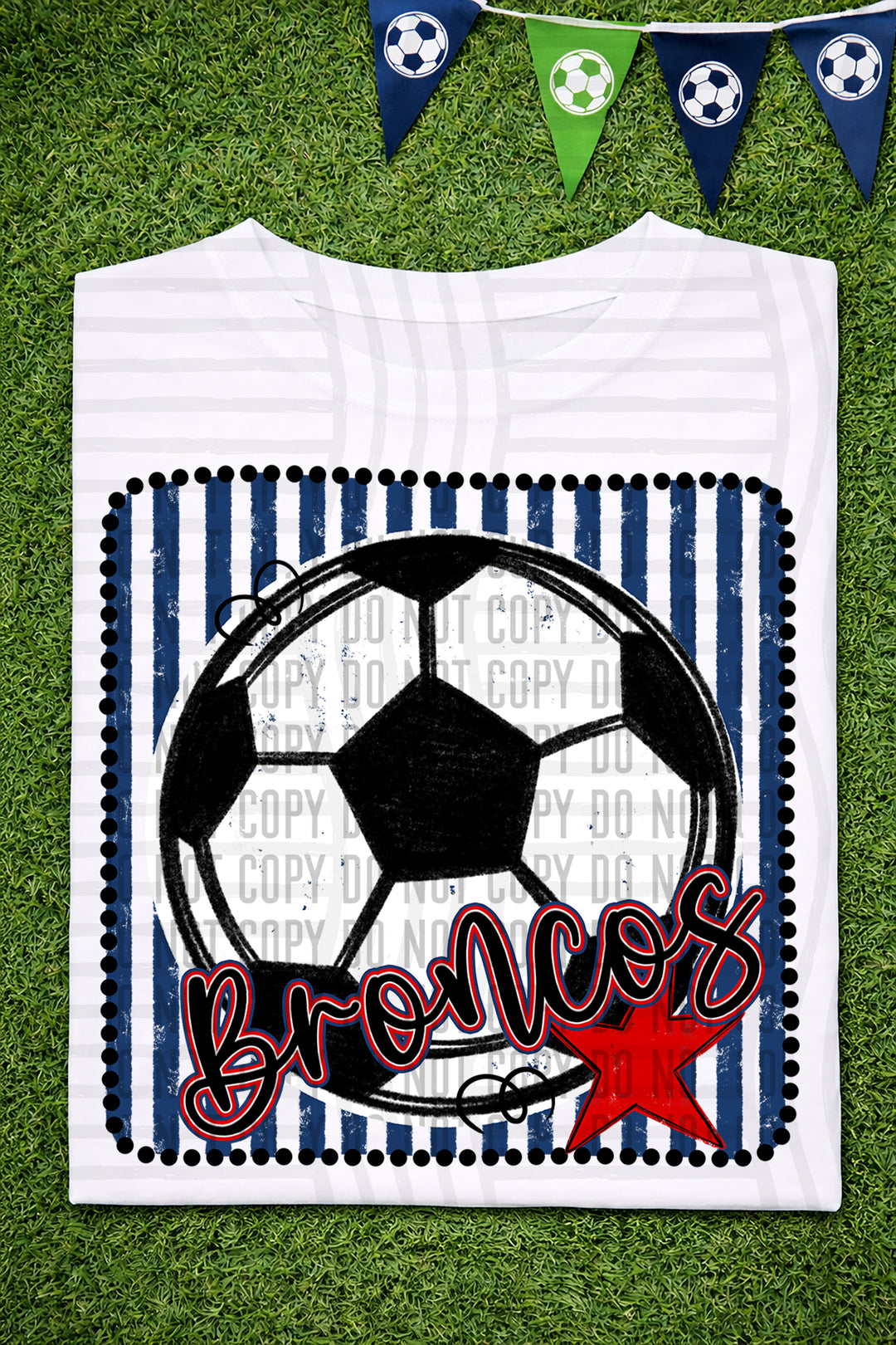 Soccer RWB Framed DTF Print