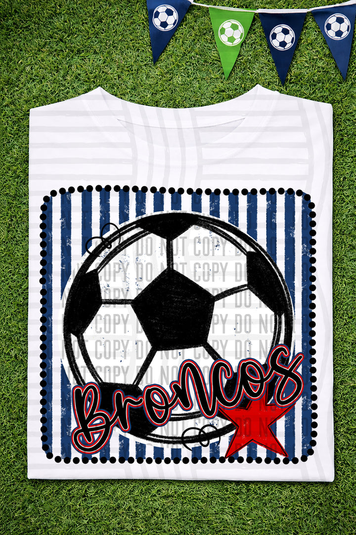 Soccer RWB Framed DTF Print