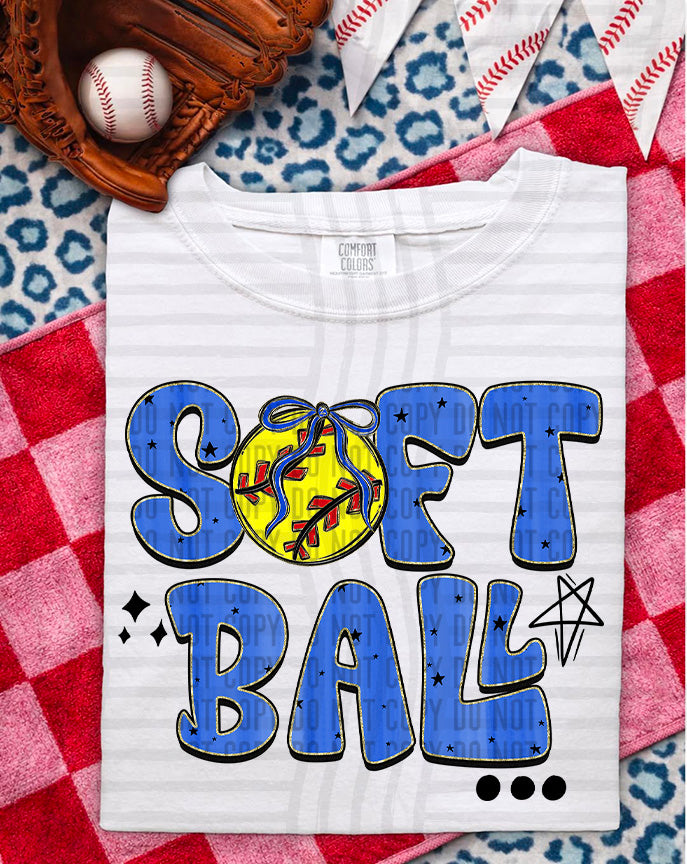Softball Retro DTF Print