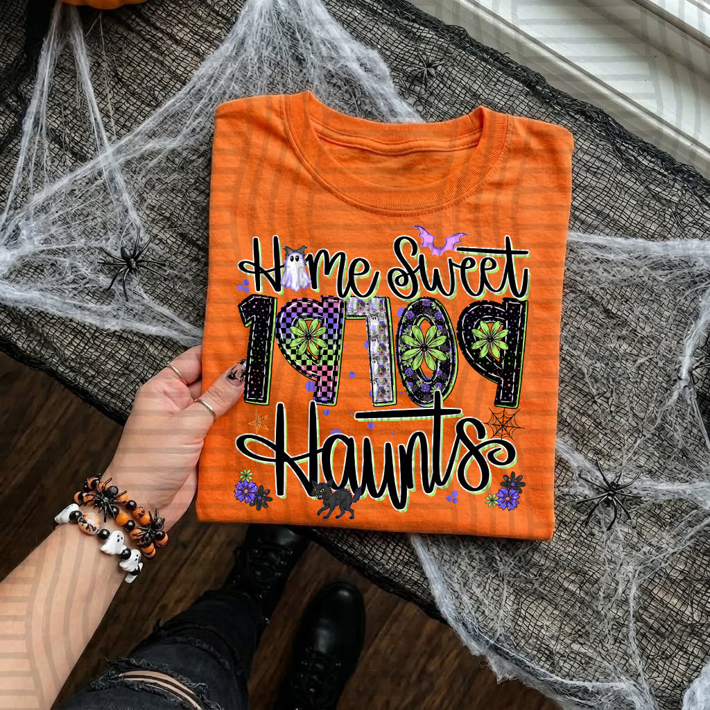 Home Sweet Haunts Zip Codes DTF Print