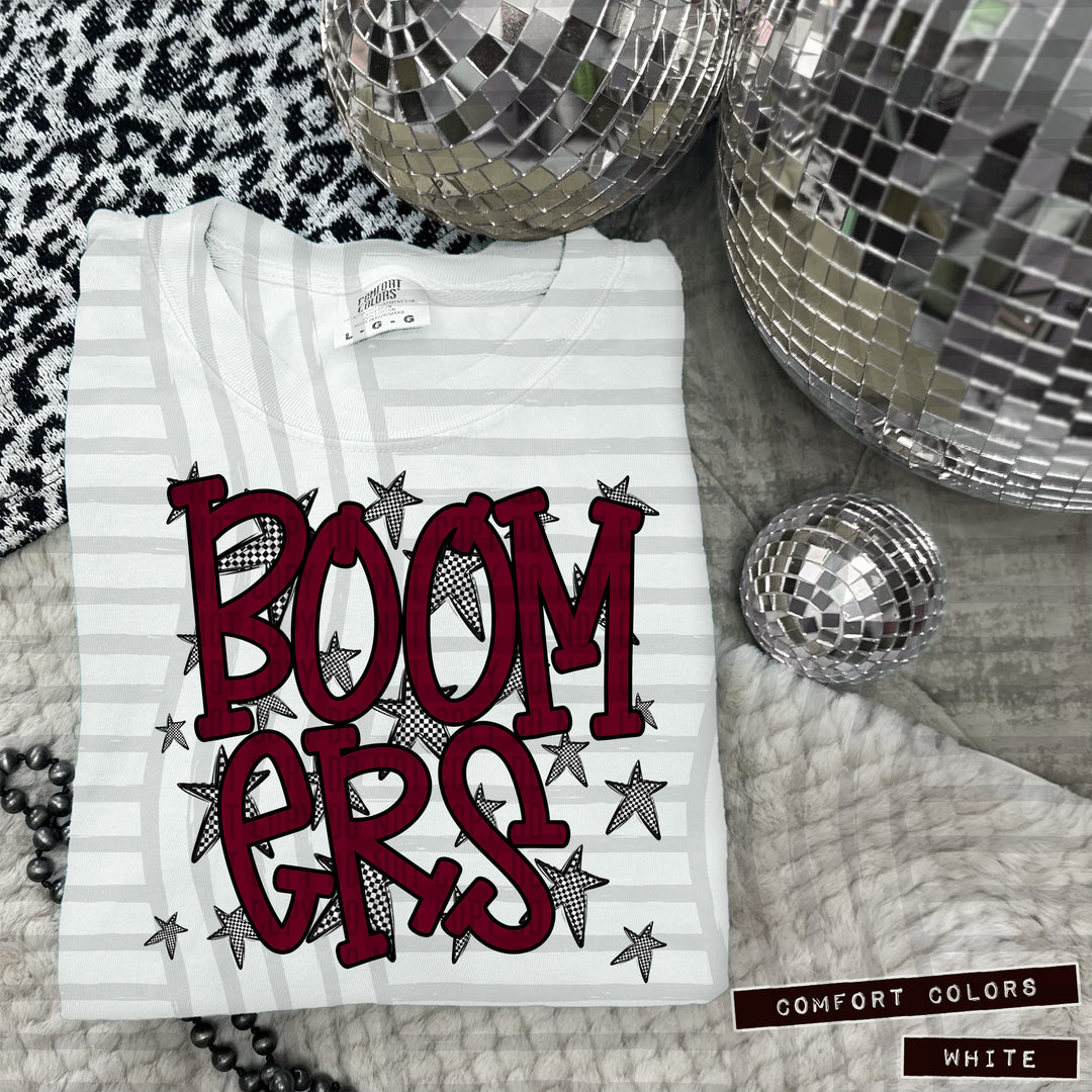 Maroon Staggered DTF Print