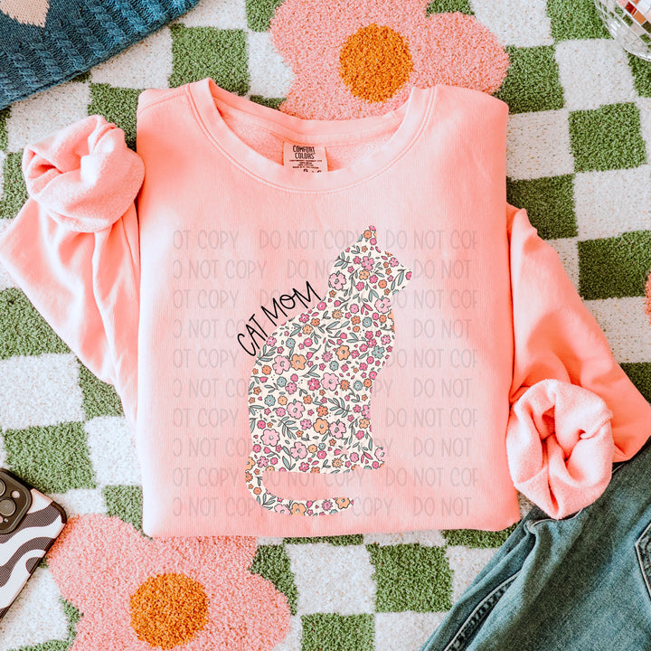 Cat Mom Sitting DTF Print