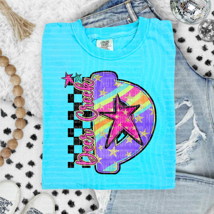 Rainbow Swirl Initials DTF Print