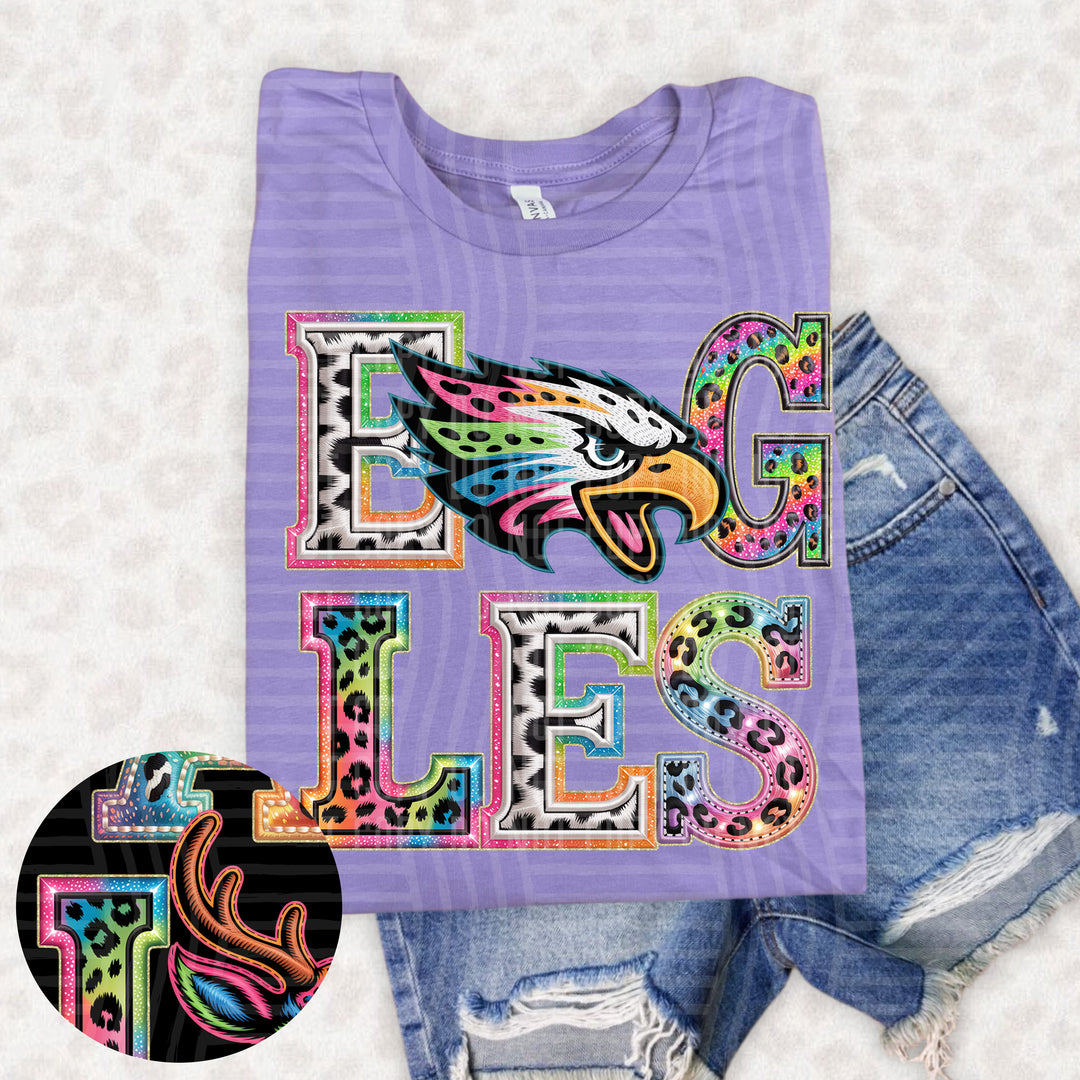 Rainbow Mascot Heads Stacked DTF Print
