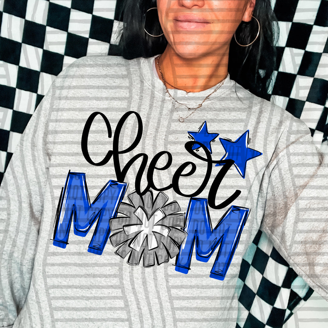 Sports Mom Cheer Silver DTF Print
