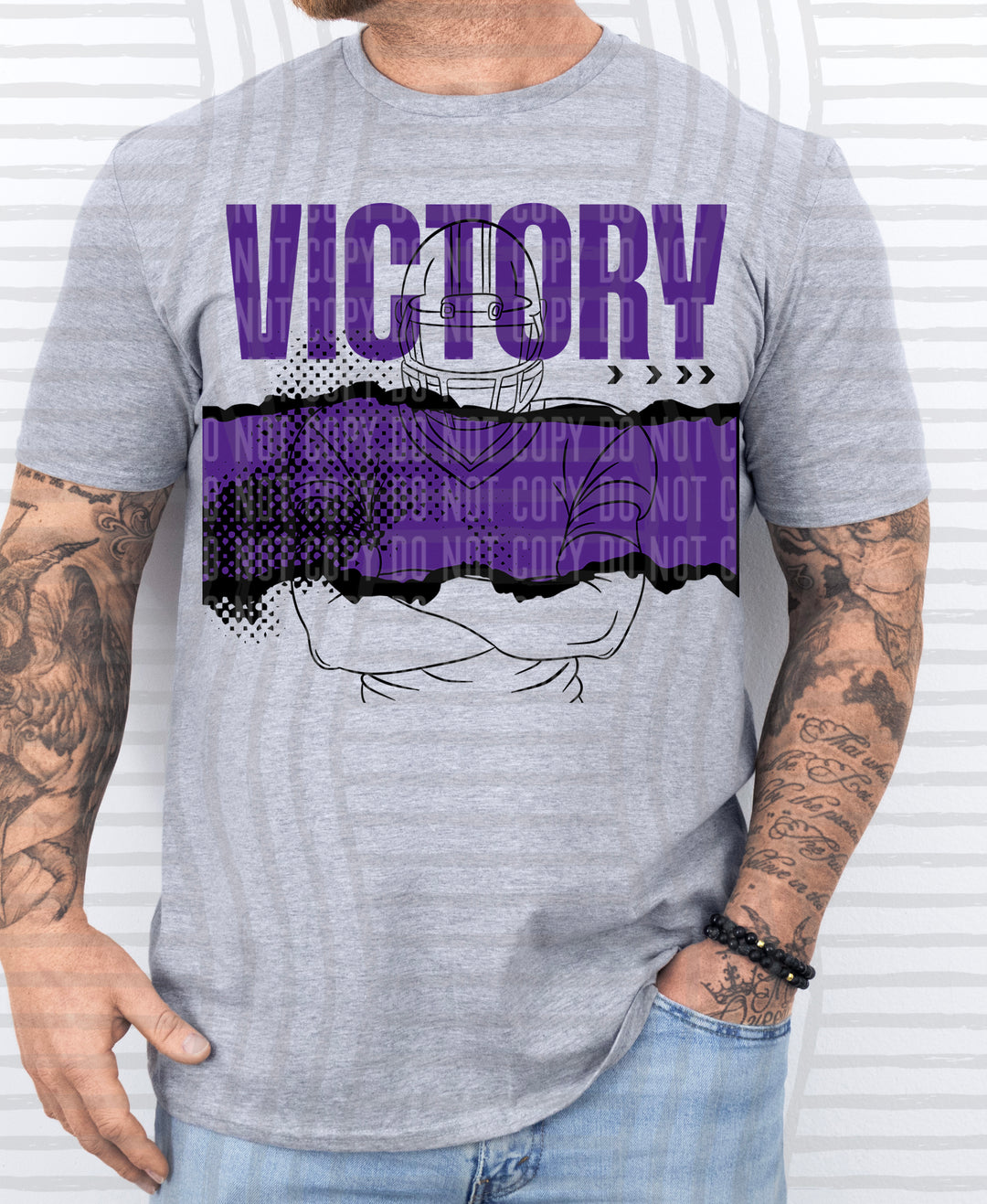 Victory Football Player DTF Print
