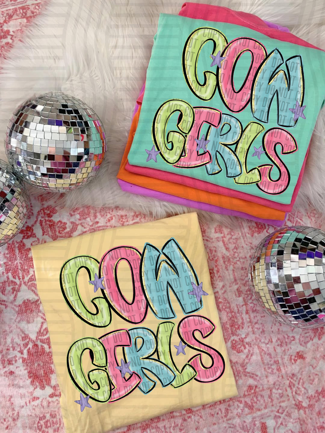 Glittery & Preppy Mascots DTF Print