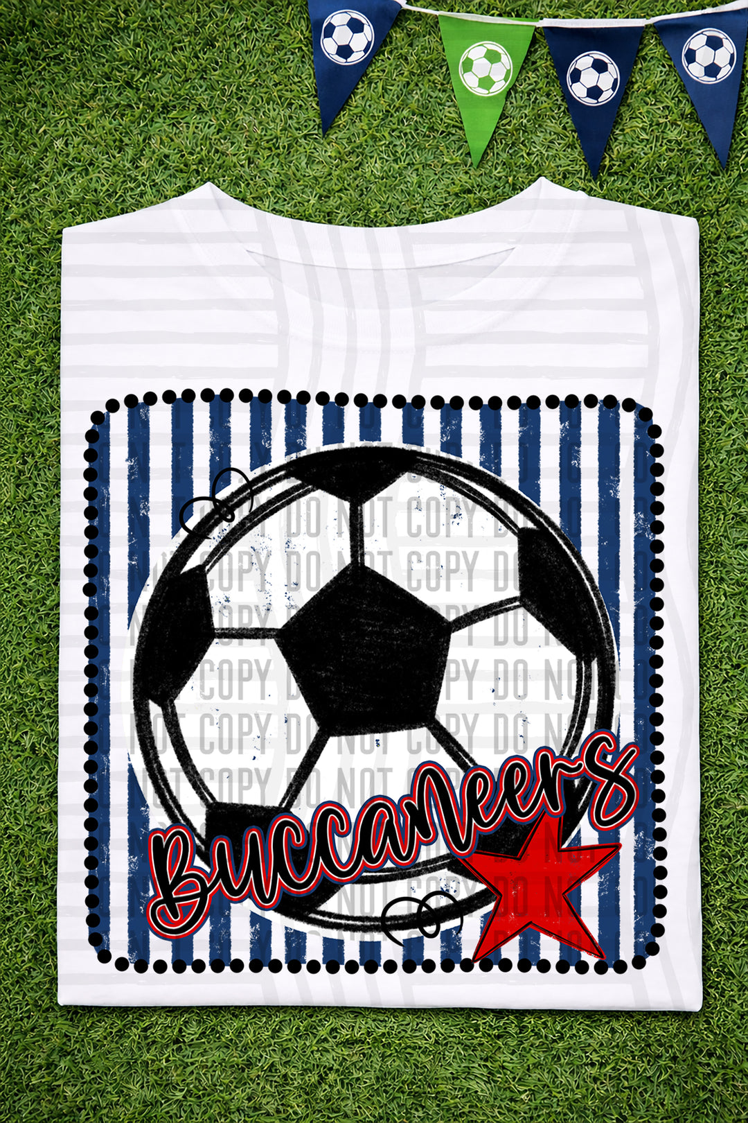 Soccer RWB Framed DTF Print