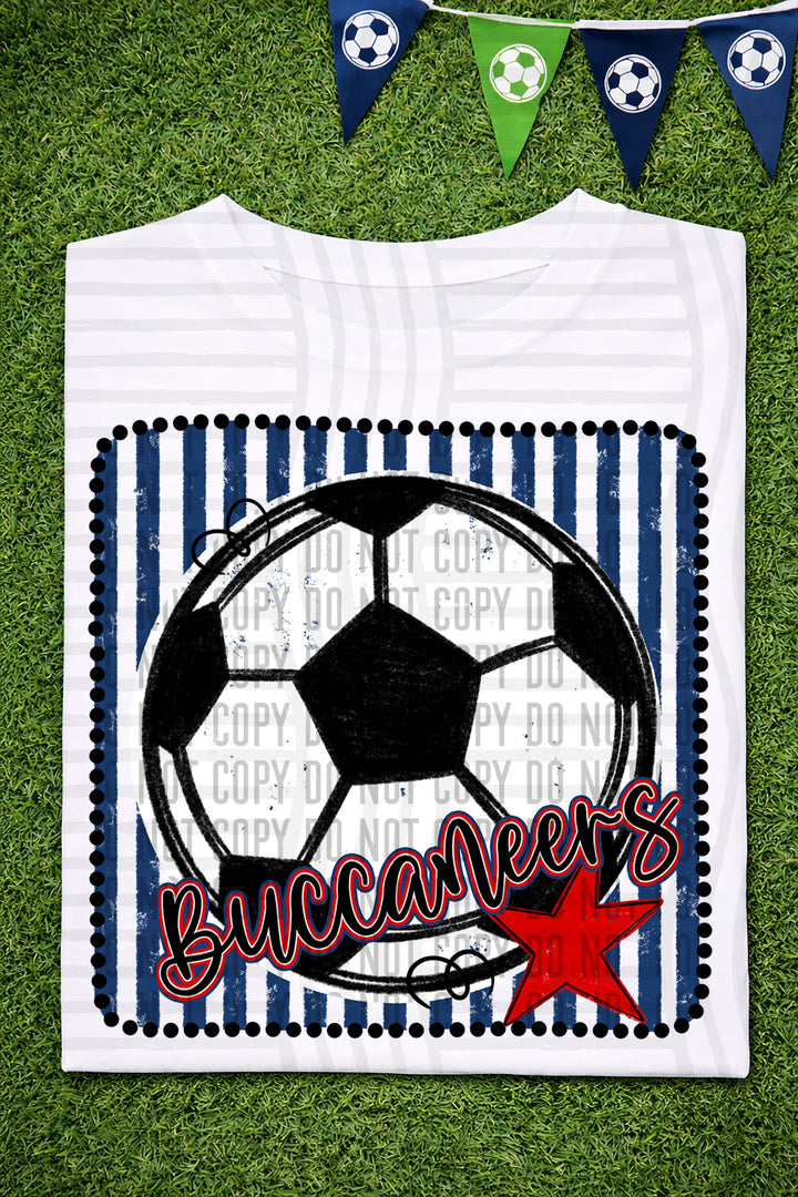 Soccer RWB Framed DTF Print
