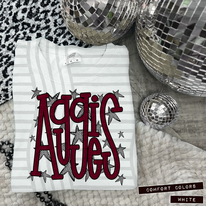 Maroon Staggered DTF Print