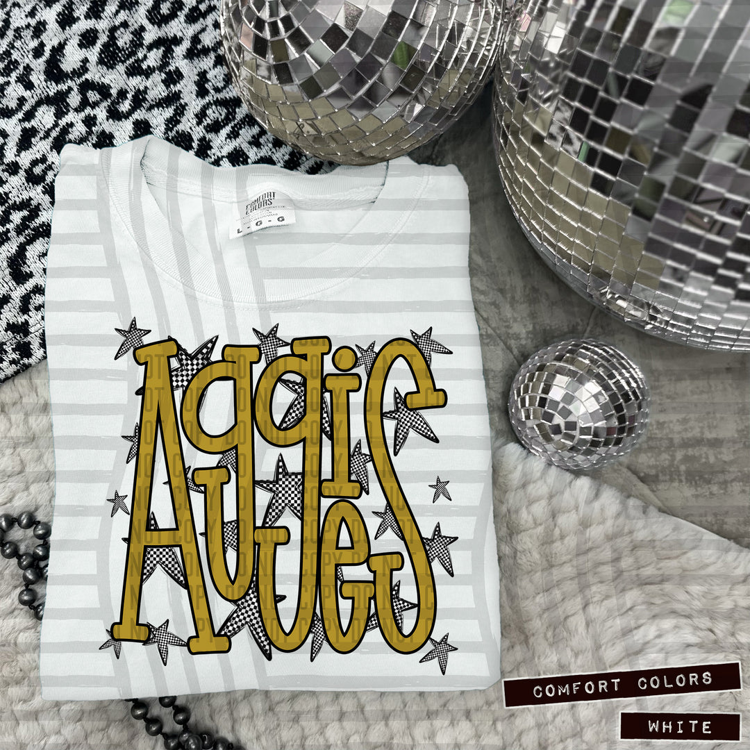 Gold Staggered DTF Print