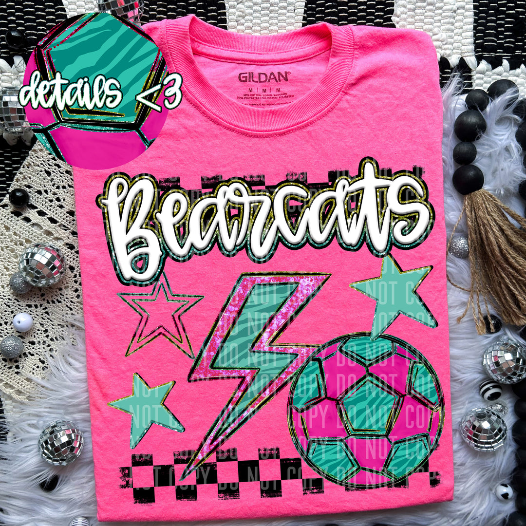 Rainbow Soccer Bolts DTF Print