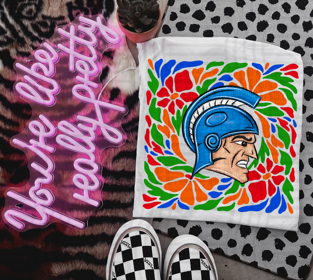 Retro Floral Mascot Heads DTF Print