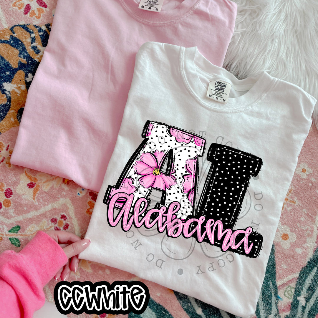 Pink Floral States DTF Print
