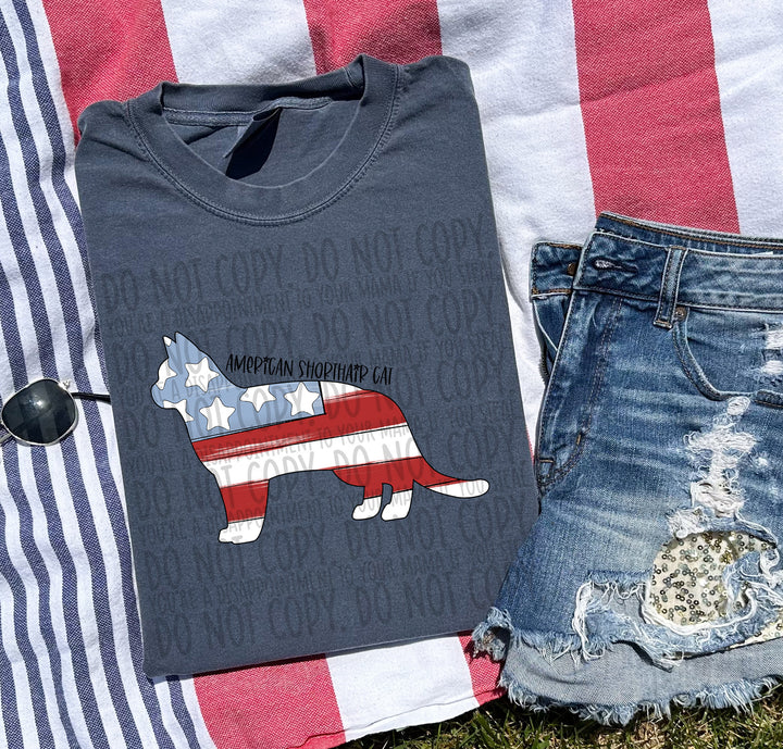 Patriotic Dog Designs Black Text DTF Print
