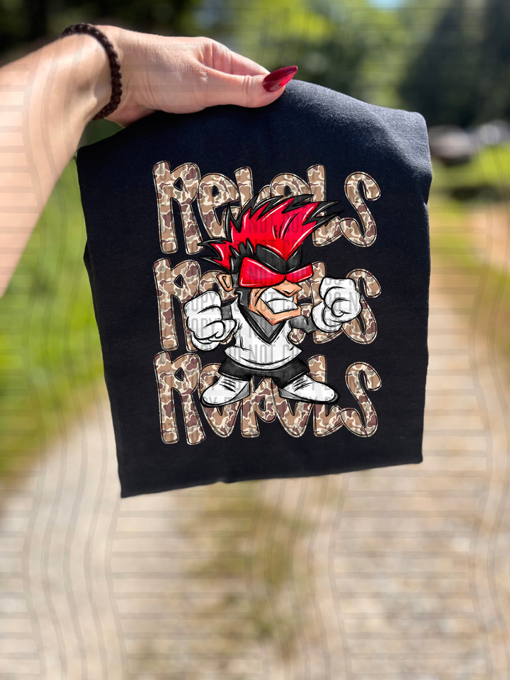 Camo Mascot Heads DTF Print
