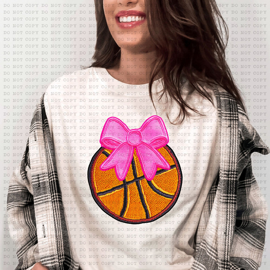 Basketball Coquette Faux Patch DTF Print