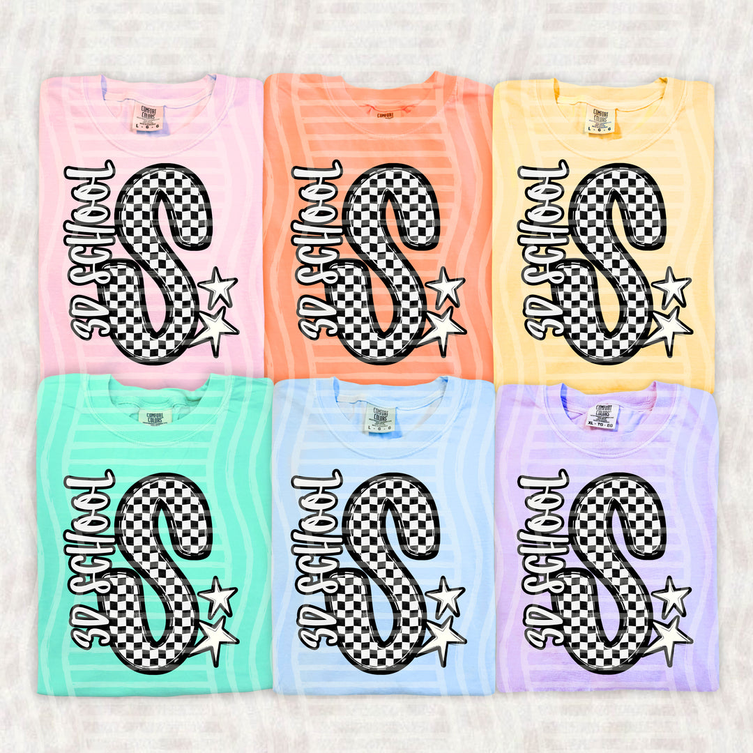 Checker Crush Black And White Mascots DTF Print