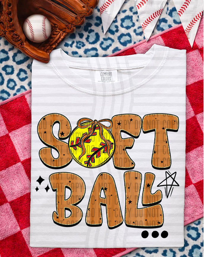 Softball Retro DTF Print