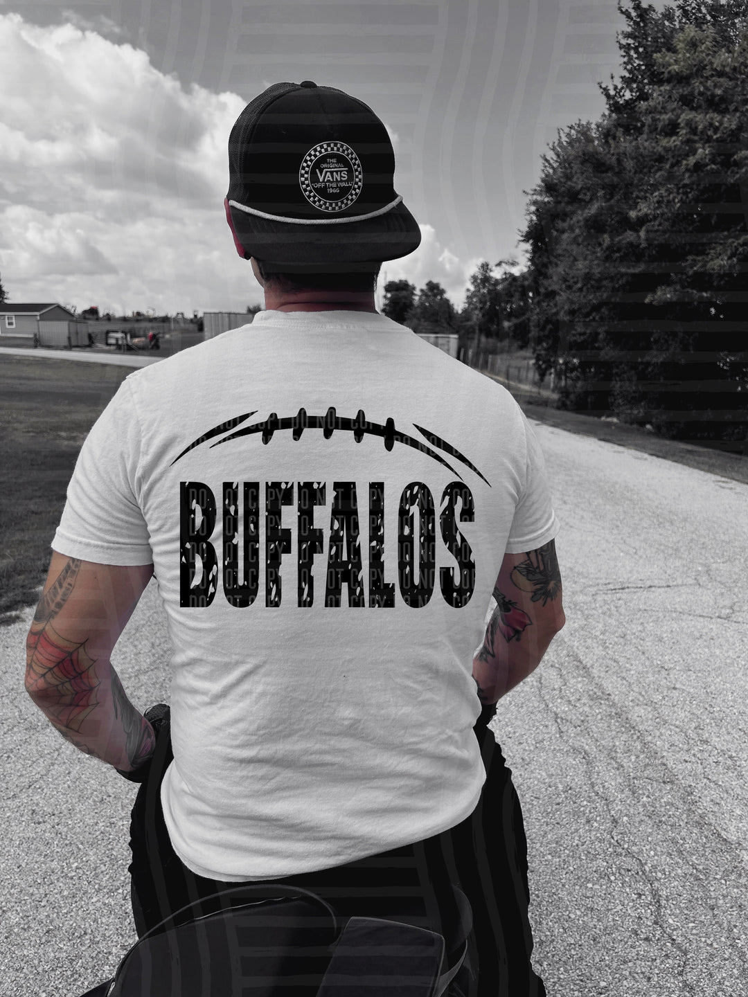 Solid Back Football DTF Print