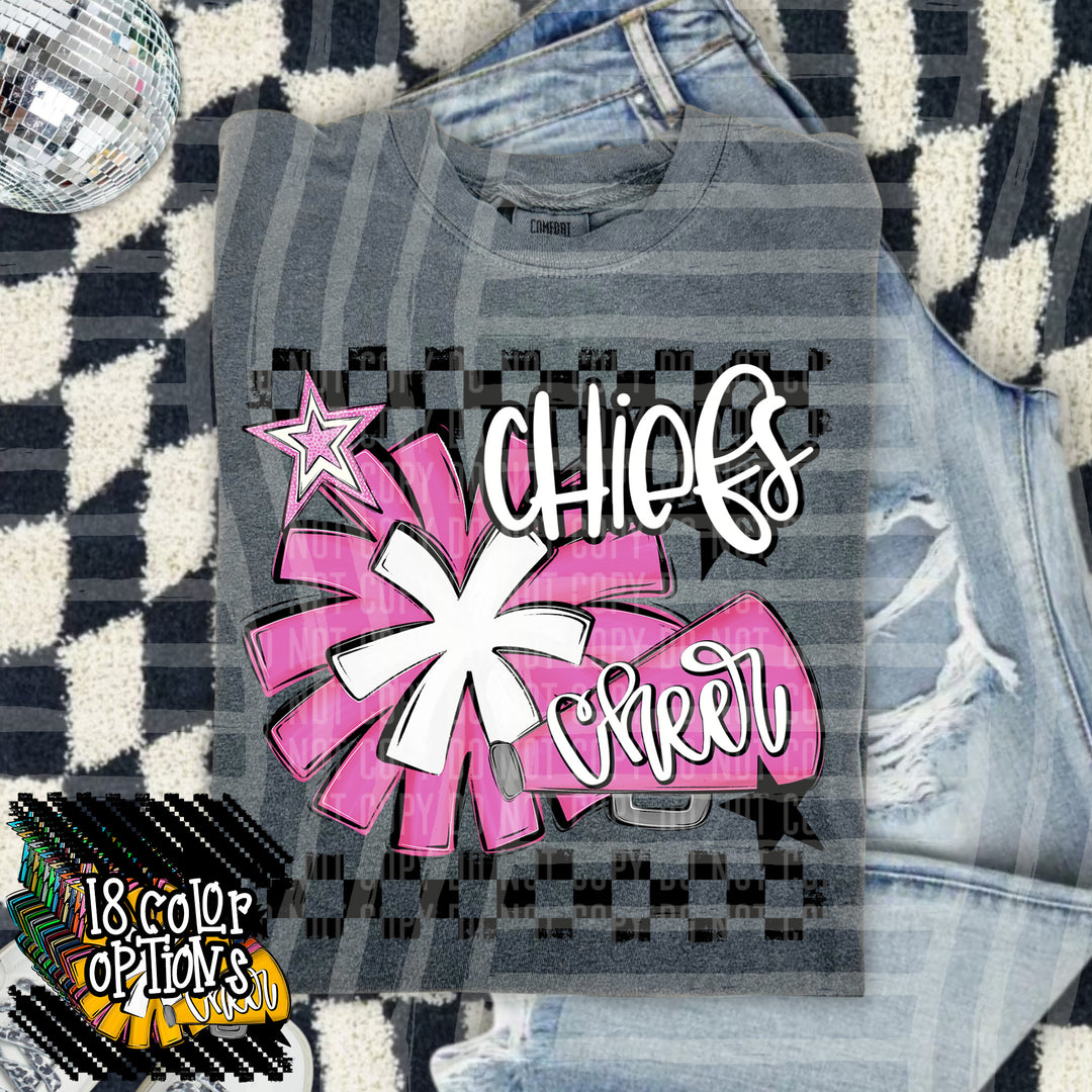 Cheer Pom With Names Grey DTF Print