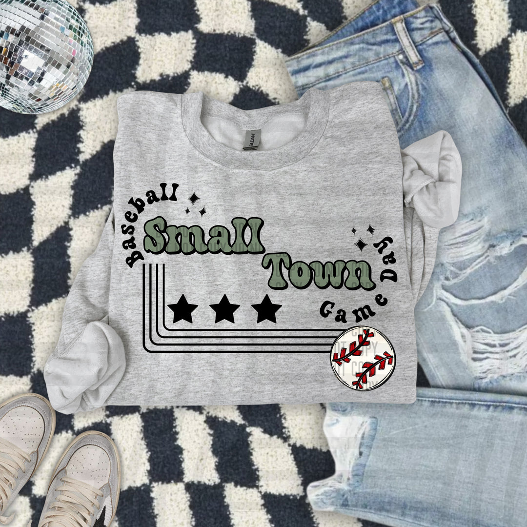 Small Town Baseball DTF Print