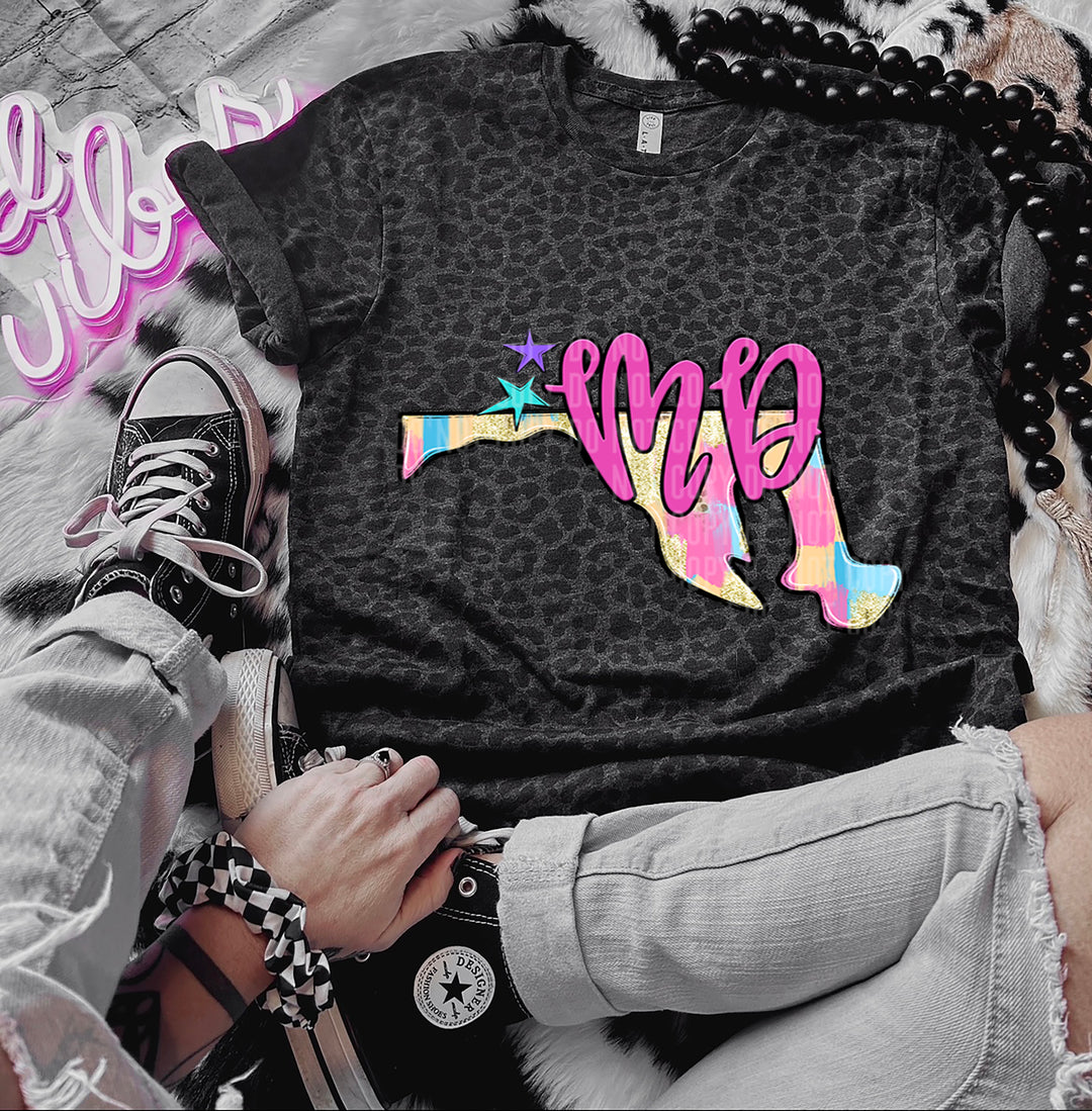 Preppy Bright Brushstroke States DTF Print