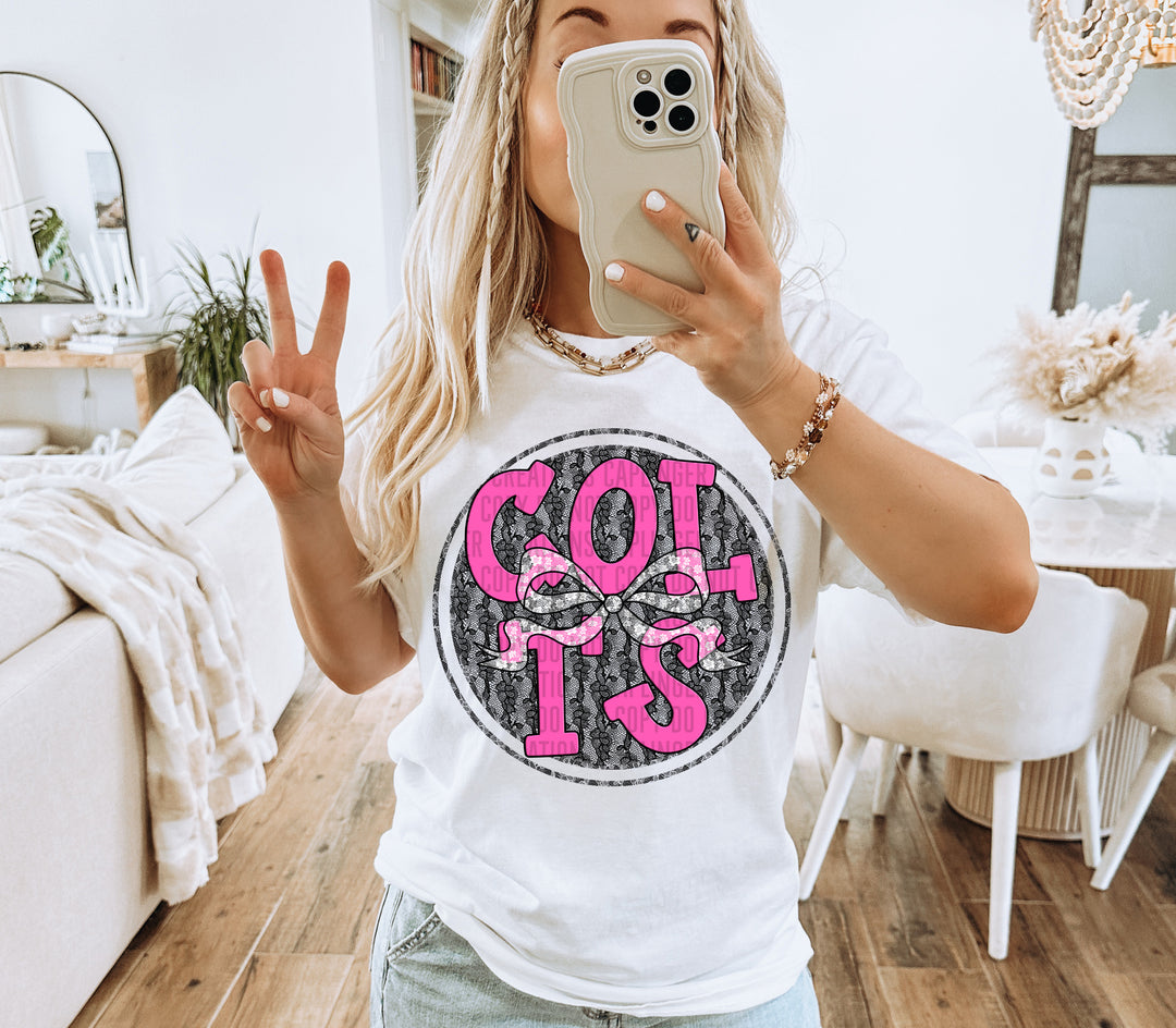 Hot Pink Lace DTF Print