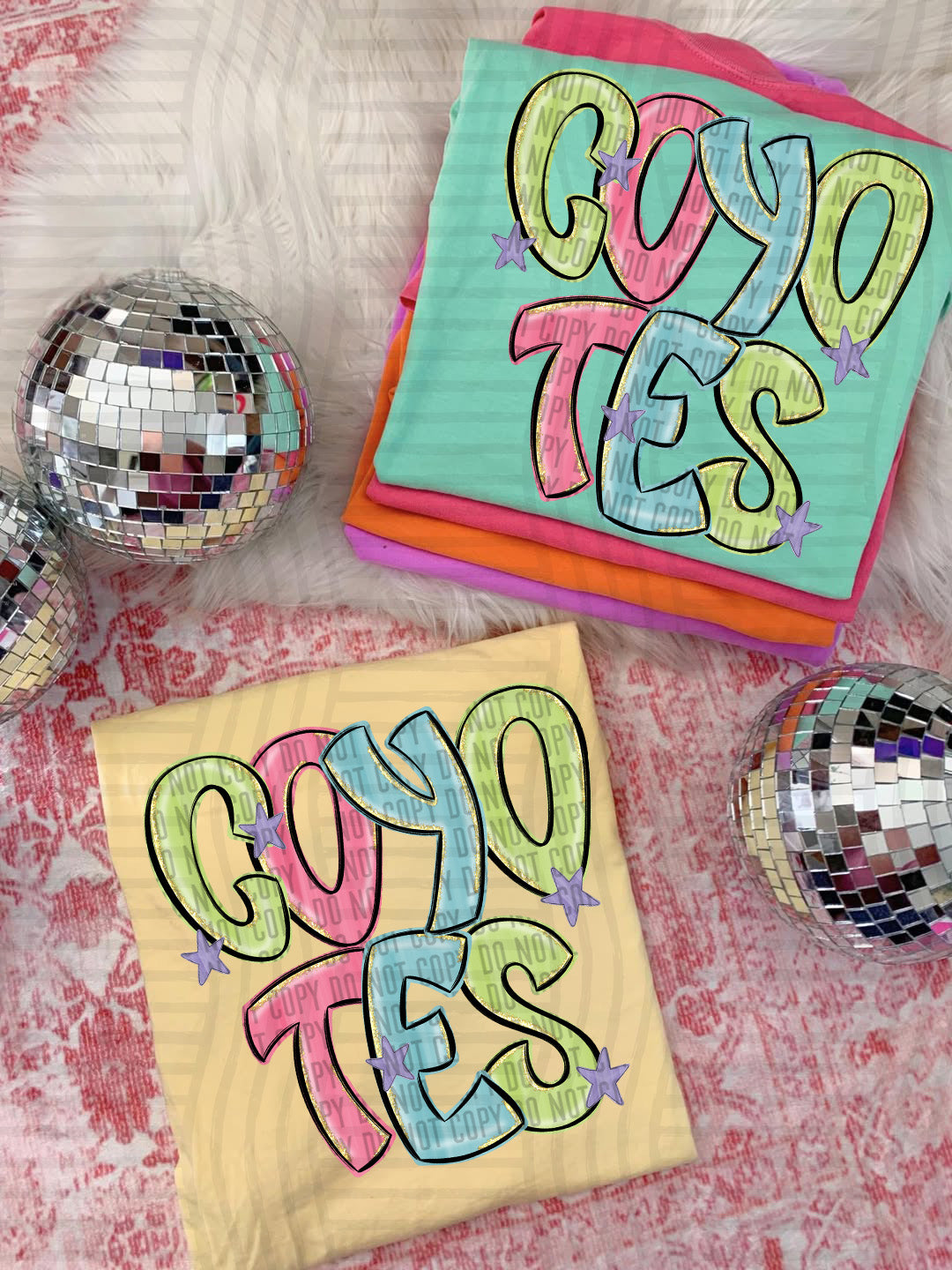 Glittery & Preppy Mascots DTF Print