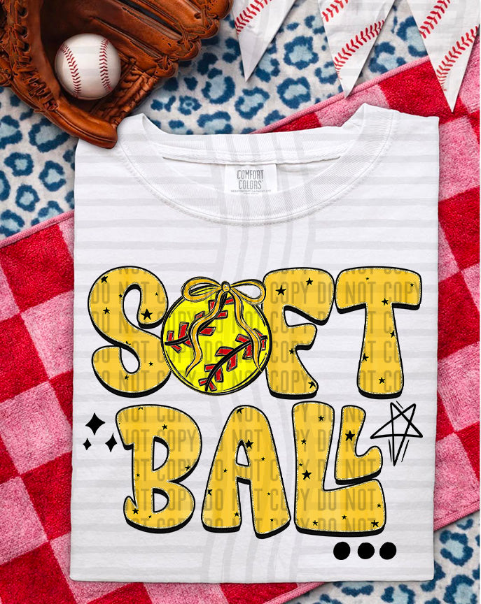 Softball Retro DTF Print