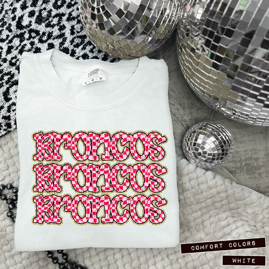 Pink Checks DTF Print
