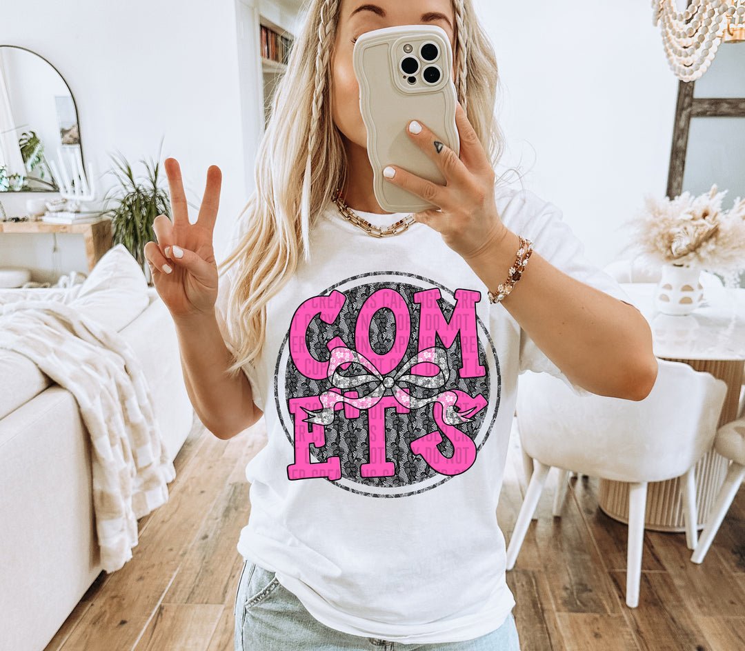 Hot Pink Lace DTF Print