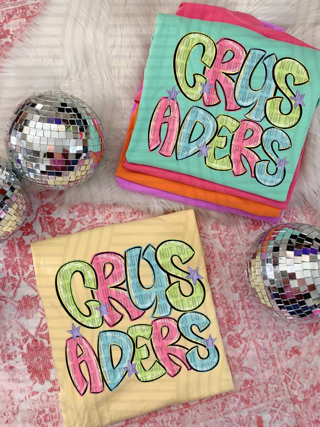 Glittery & Preppy Mascots DTF Print