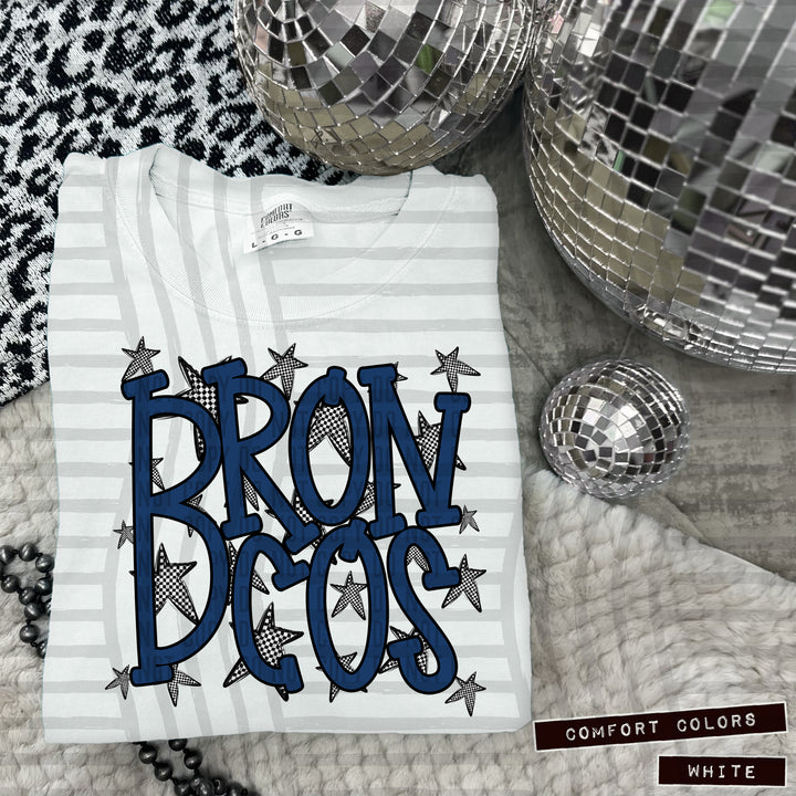 Navy Staggered DTF Print