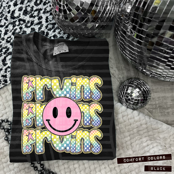 Pink Smiley Triple Stack DTF Print
